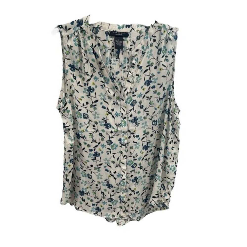 GRACE The Perfect Fit Women's Blouse L‎ Floral Sleeveless B1*